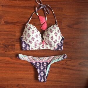 Victorias Secret Boho Print The Fabulous set 34a large